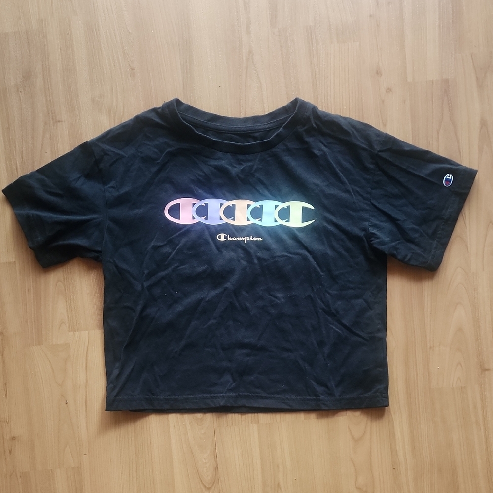 Champion Kids Black Cropped T-Shirt